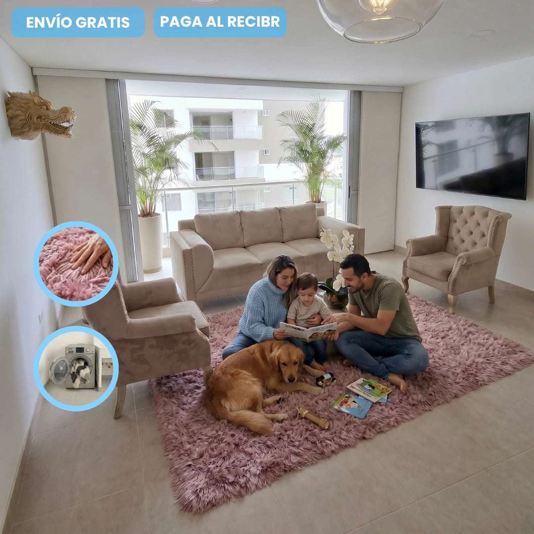 Moderno Tapete Peludo de 2 Metros