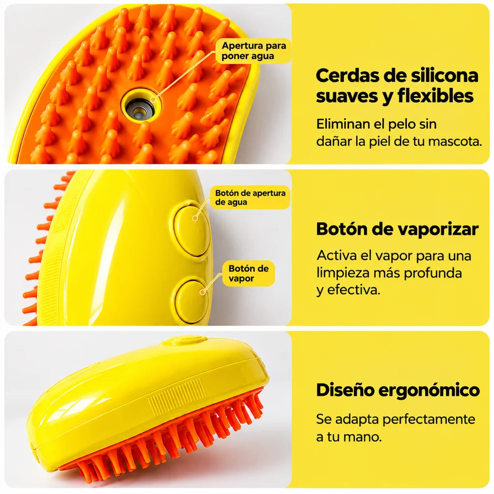 COMEDERO PARA MASCOTAS CON TEMPORIZADOR + CEPILLO A VAPOR RELAJANTE