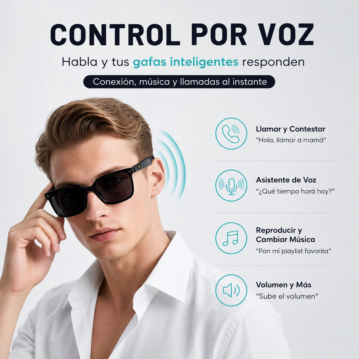 SunBlack Gafas Inteligentes con IA | Escucha Música y Responde Llamadas