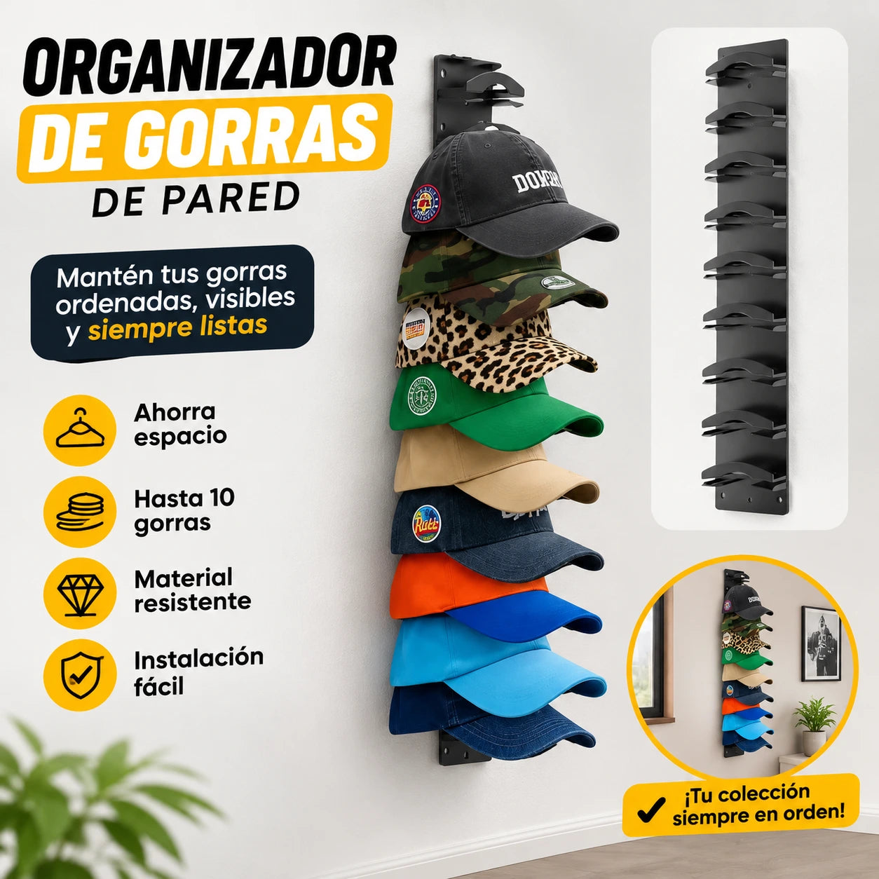 ORGANIZADOR DE GORRAS OFERTA 2 X 1