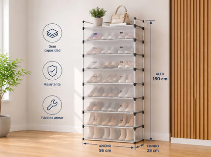 Zapatero Organizador Cubierto de 9 Niveles