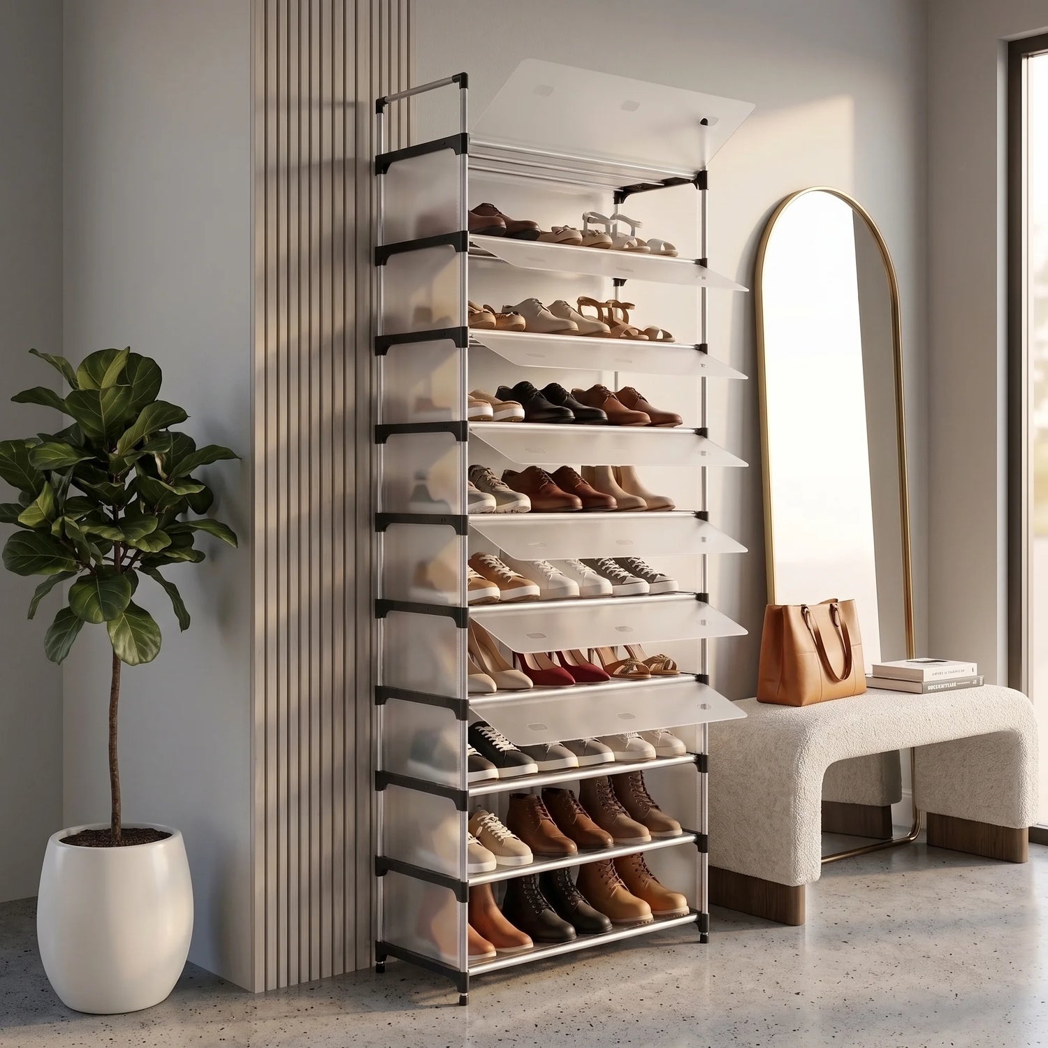 Organizador de zapatos 9 niveles, hero editorial WebP